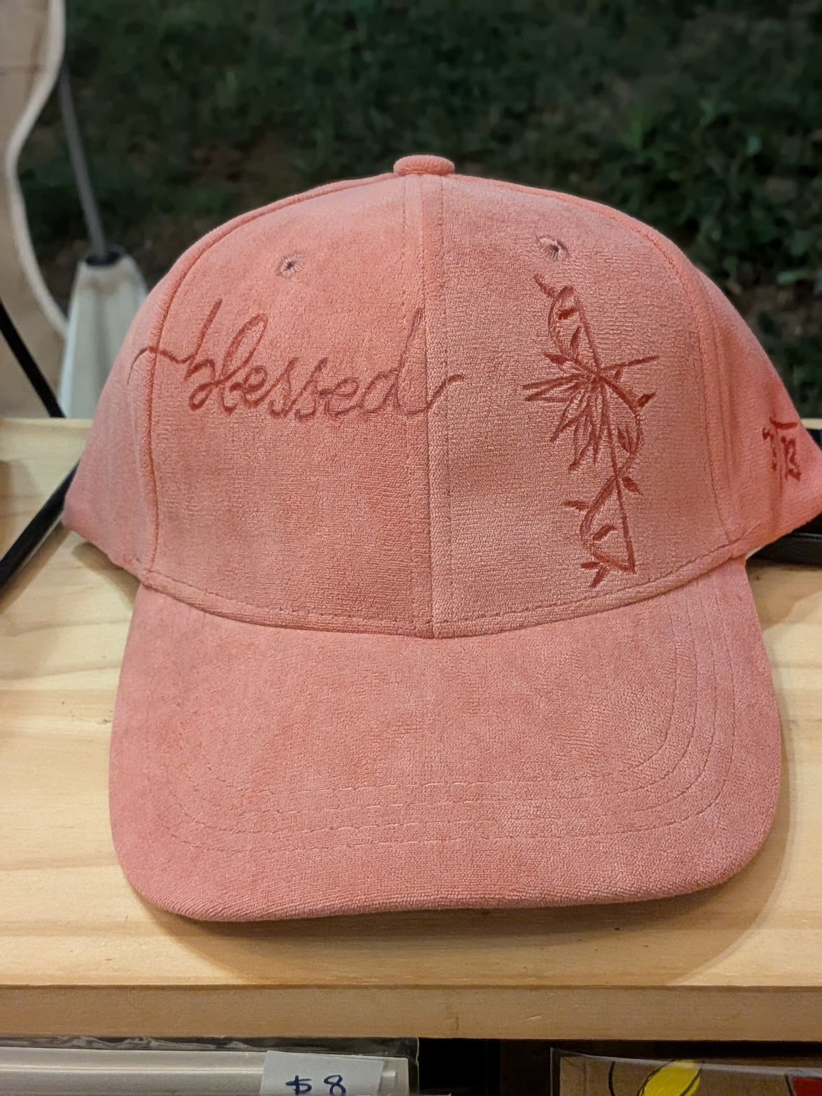 Pink cap with Blessed/cross design
