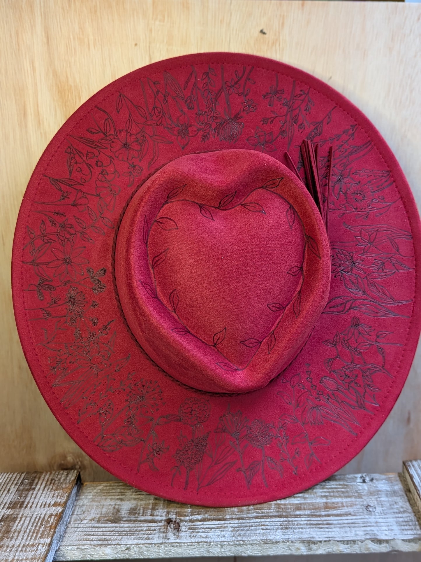 Wide Brim Hat - Red