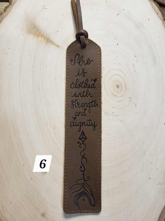 Leather bookmarks