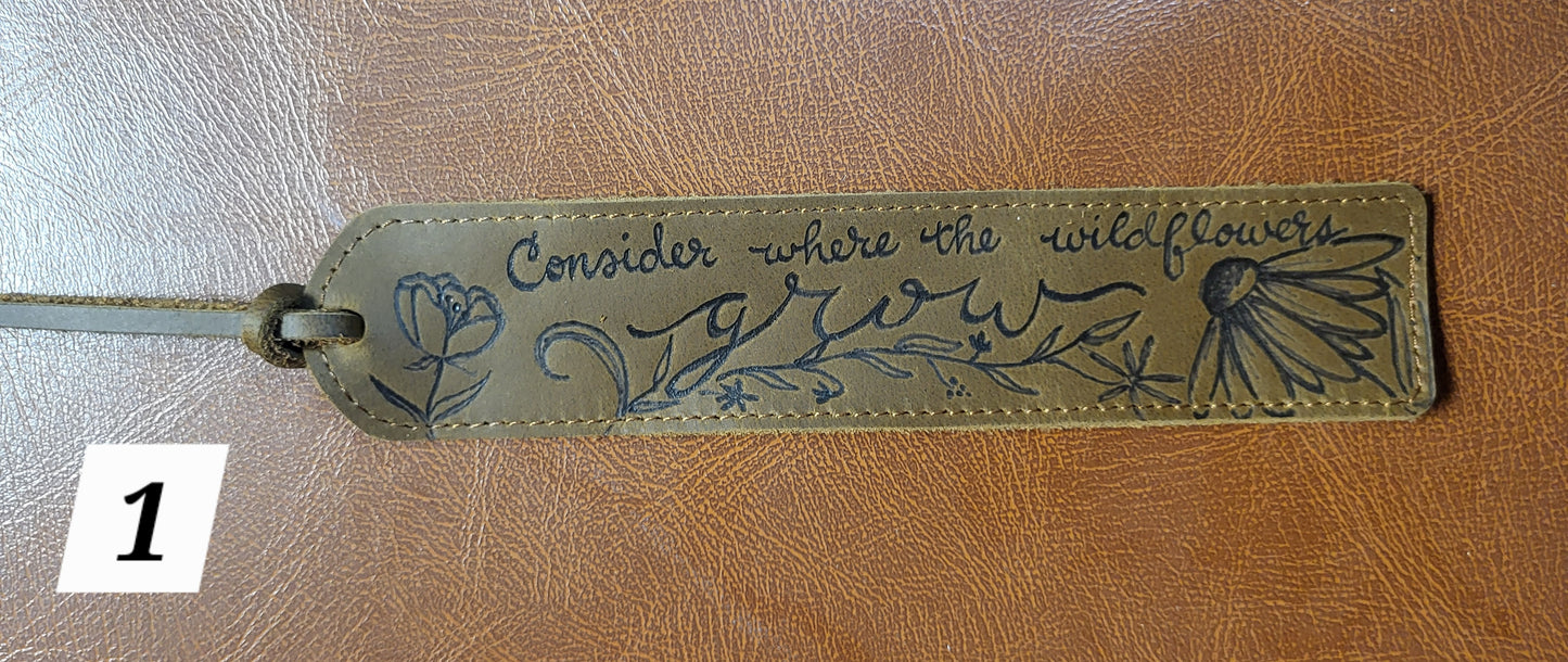 Leather bookmarks